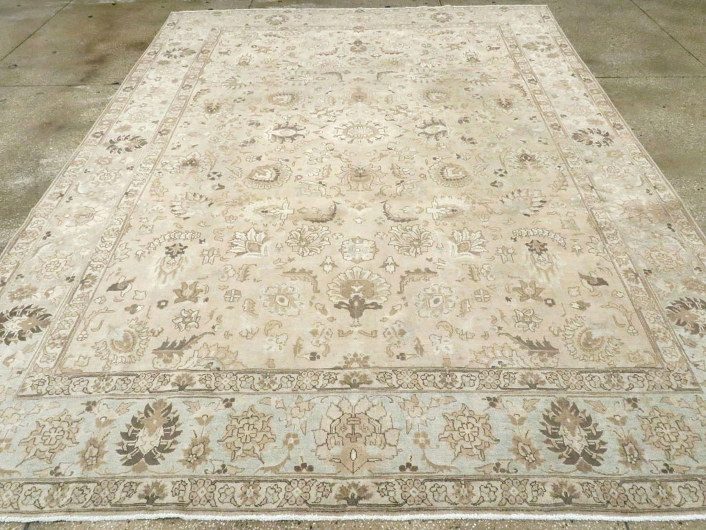 Vintage Persian Tabriz Room Size Carpet, No.19072 - Gss