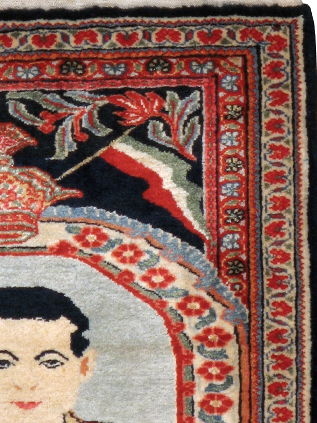 Vintage Persian Qazvin Pictorial Rug, No.19076 - Gss