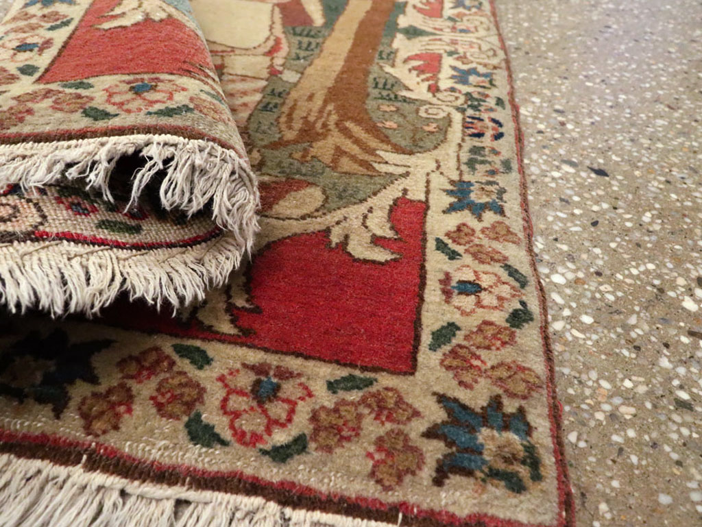 Antique Persian Tabriz Pictorial Rug, No.19078 - Gss