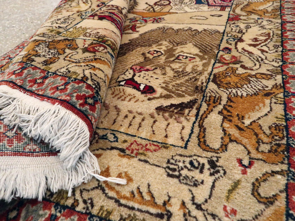 Vintage Persian Tabriz Pictorial Rug, No.19079 - Gss