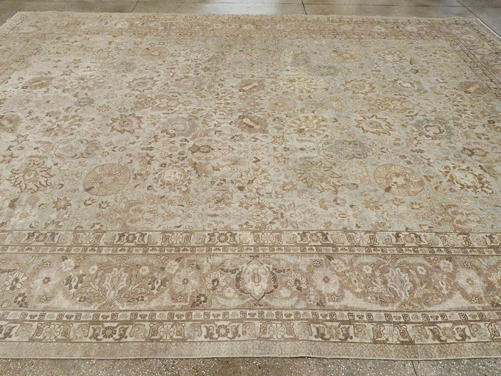 Vintage Persian Tabriz Room Size Carpet, No.19083 - Gss