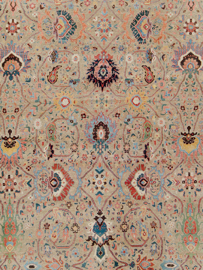 Antique Persian Bidjar Square Oversize Carpet, No.19090 - Gss