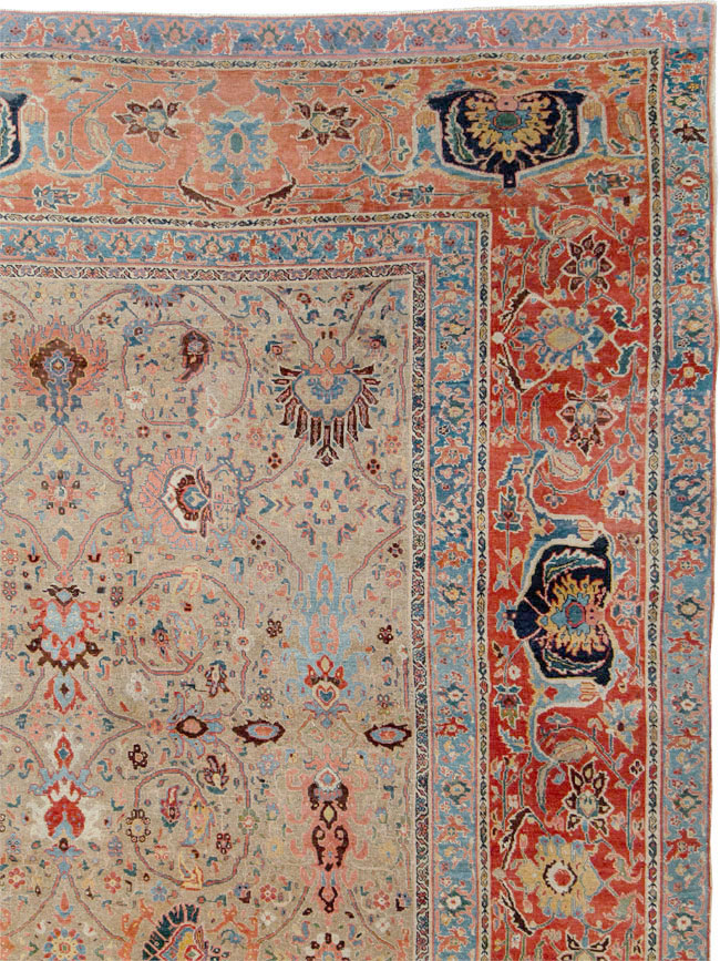 Antique Persian Bidjar Square Oversize Carpet, No.19090 - Gss