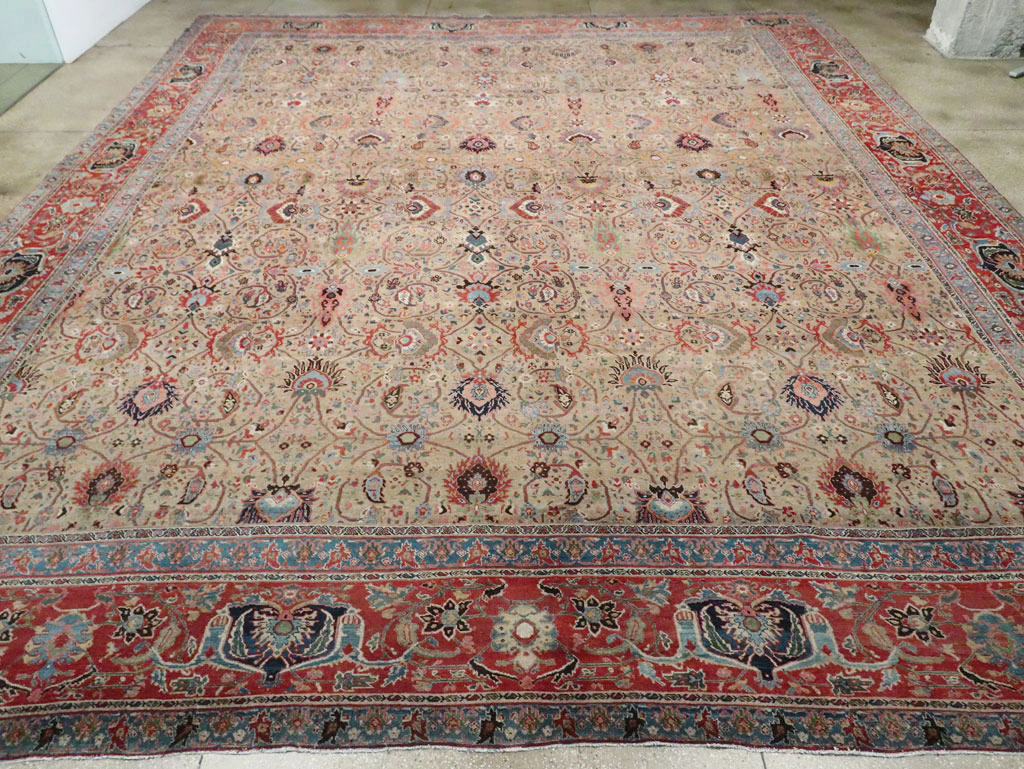 Antique Persian Bidjar Square Oversize Carpet, No.19090 - Gss