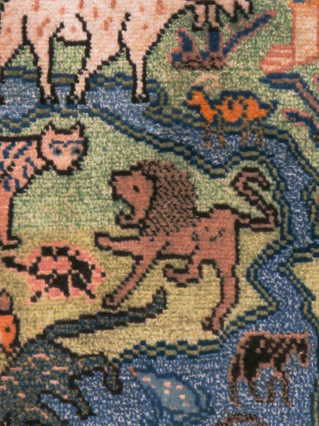 Vintage Persian Gabbeh Pictorial Rug, No.19109 - Gss