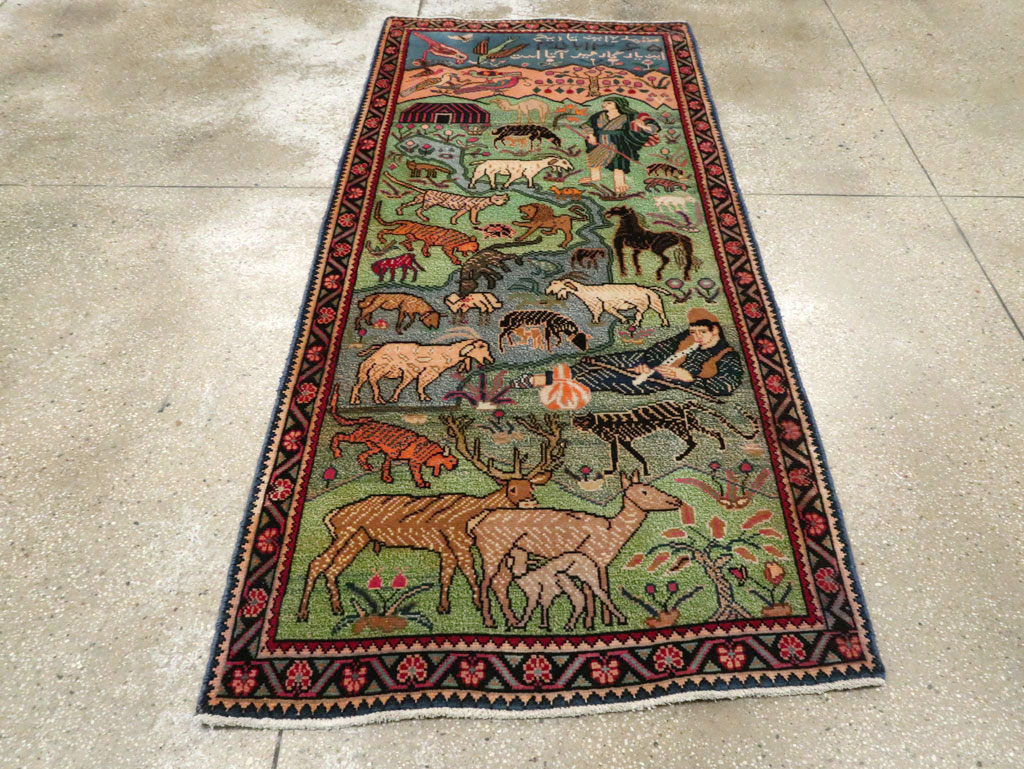 Vintage Persian Gabbeh Pictorial Rug, No.19109 - Gss