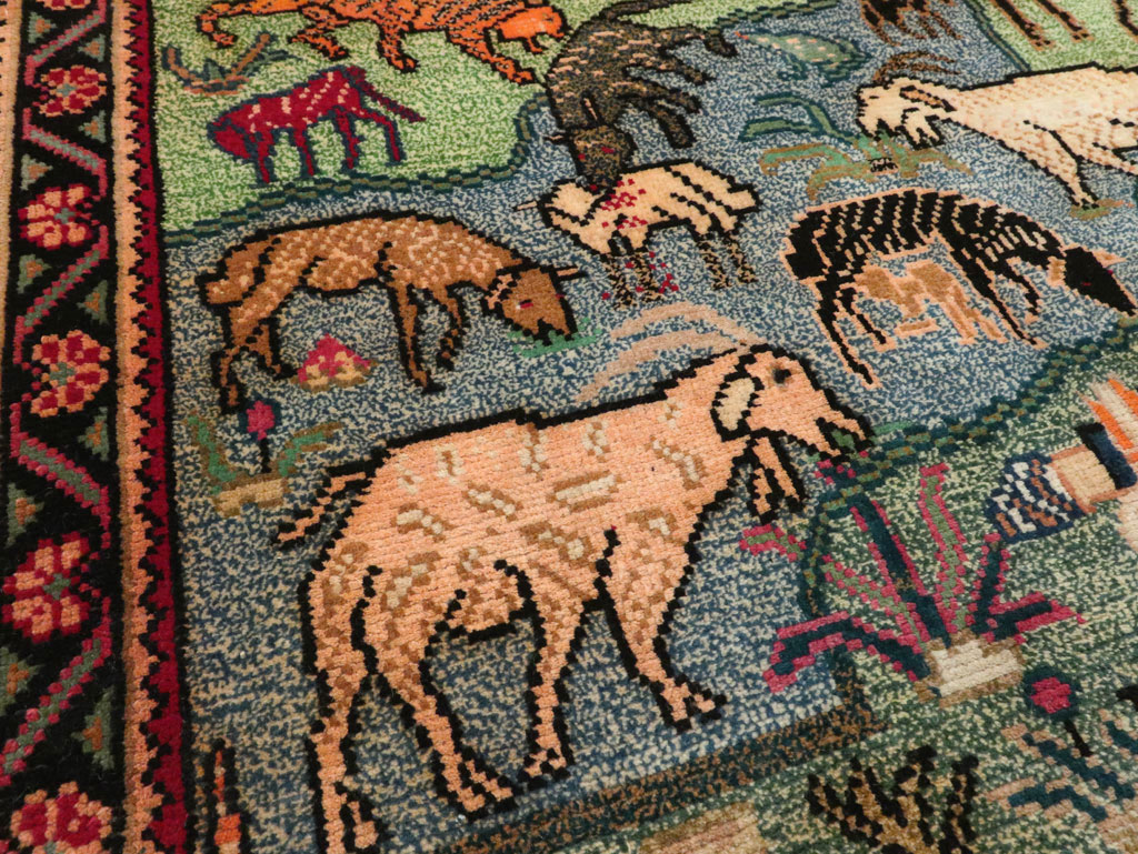 Vintage Persian Gabbeh Pictorial Rug, No.19109 - Gss