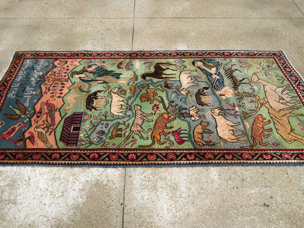 Vintage Persian Gabbeh Pictorial Rug, No.19109 - Gss