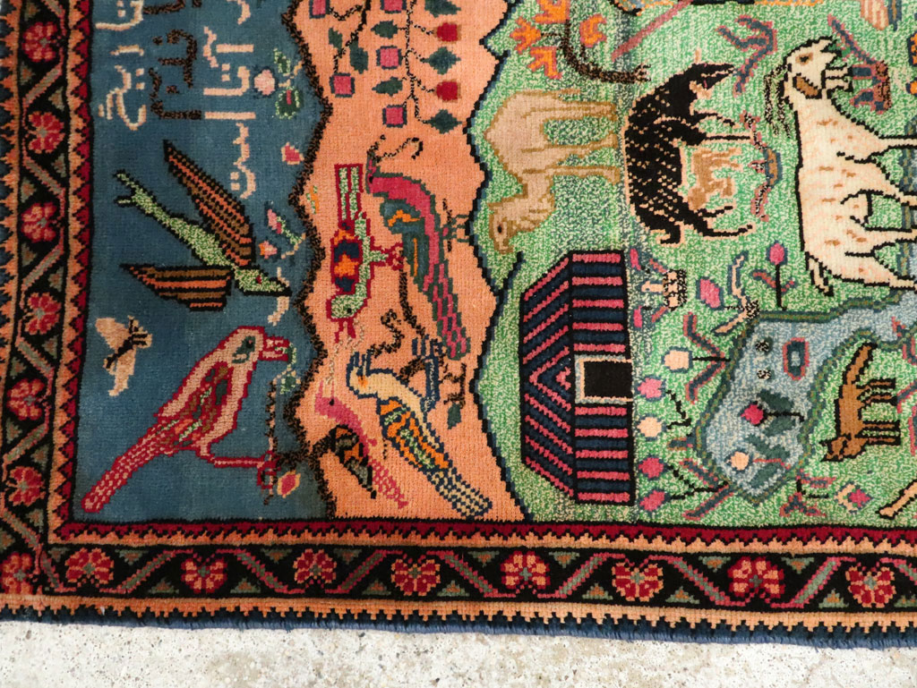 Vintage Persian Gabbeh Pictorial Rug, No.19109 - Gss