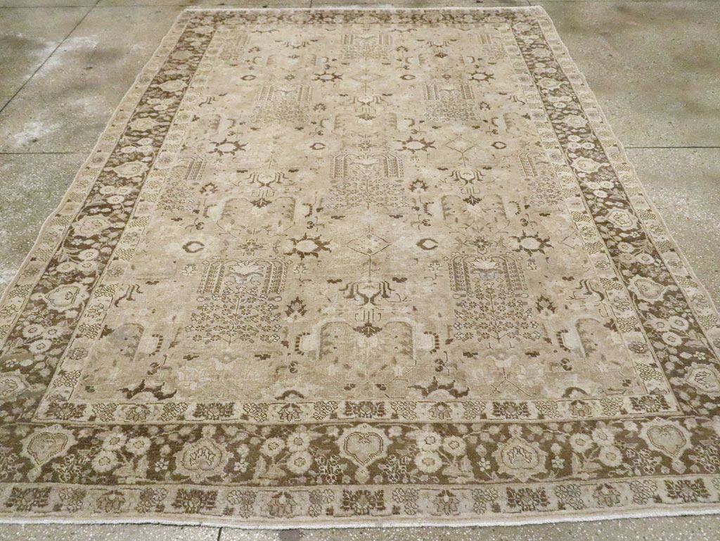 Vintage Persian Tabriz Small Room Size Carpet, No.19171 - Gss