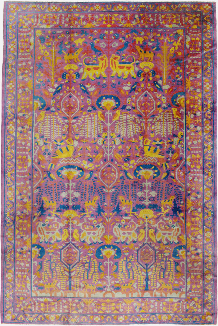 Vintage Indian Lahore Carpet, No.19184 - Gss