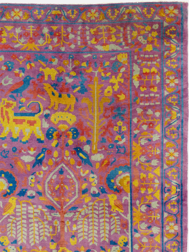 Vintage Indian Lahore Carpet, No.19184 - Gss