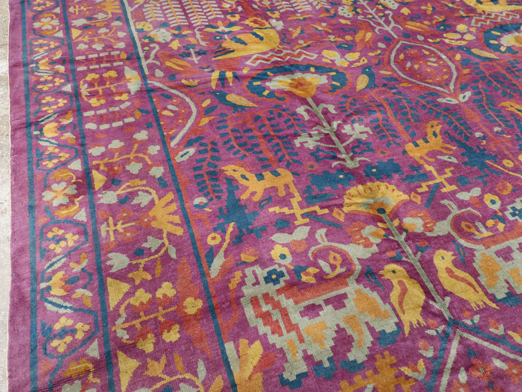 Vintage Indian Lahore Carpet, No.19184 - Gss