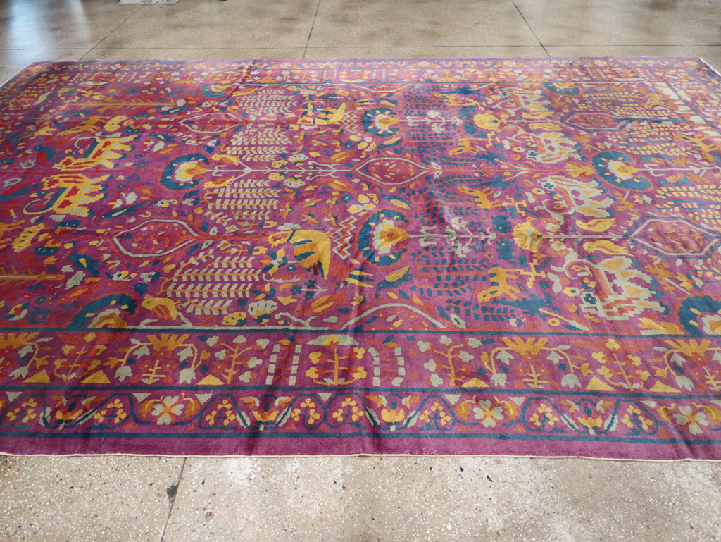 Vintage Indian Lahore Carpet, No.19184 - Gss