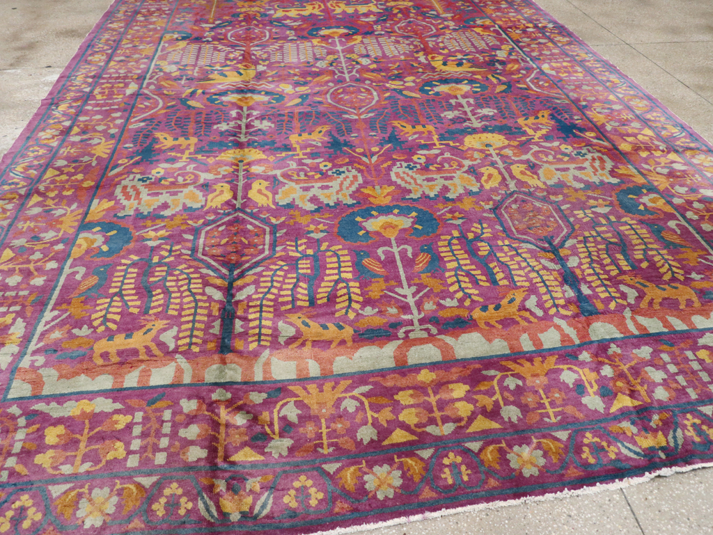 Vintage Indian Lahore Carpet, No.19184 - Gss