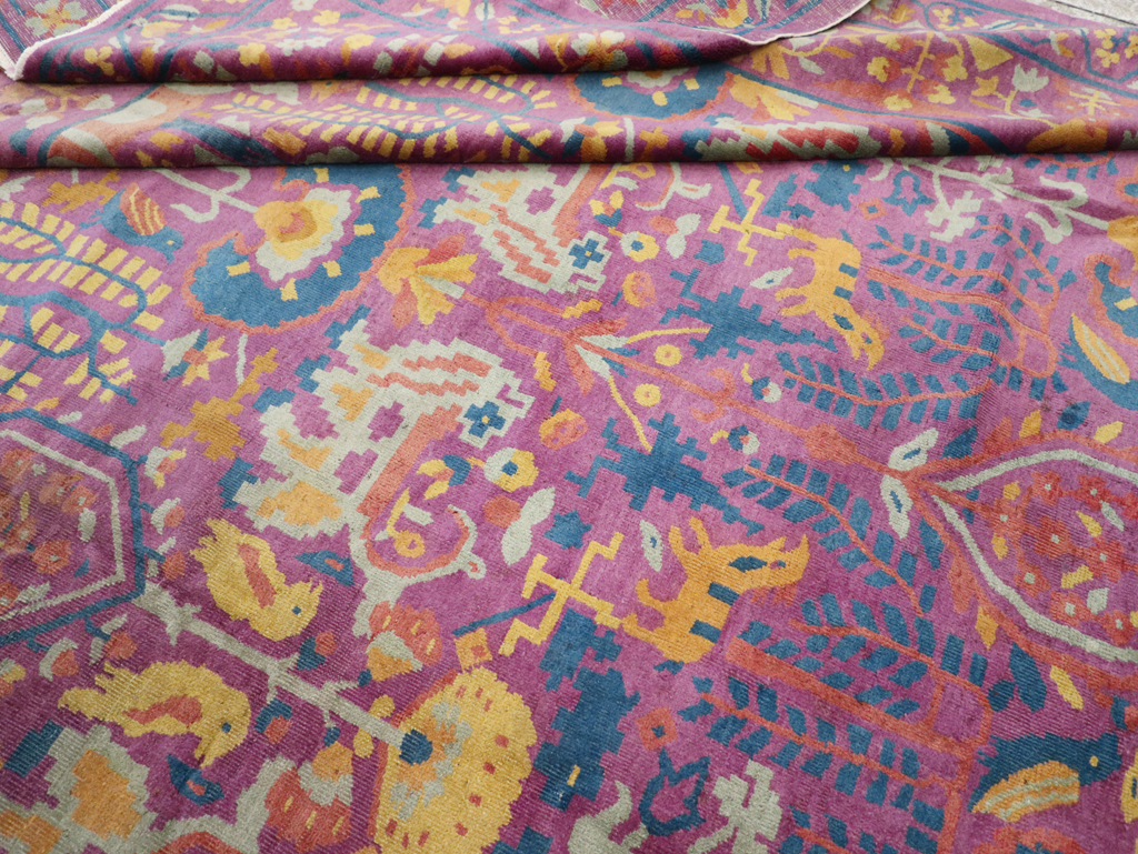 Vintage Indian Lahore Carpet, No.19184 - Gss