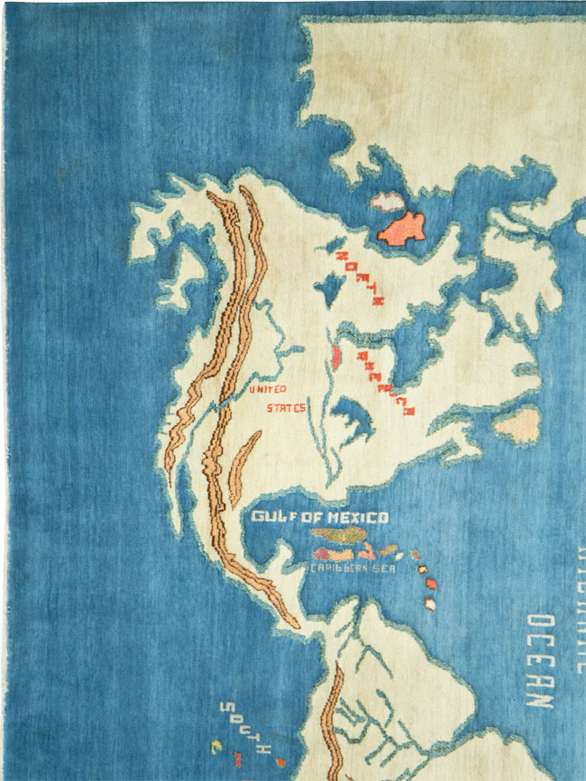 Vintage Persian Mashad Map Carpet, No.19249 - Gss