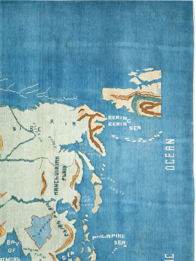 Vintage Persian Mashad Map Carpet, No.19249 - Gss