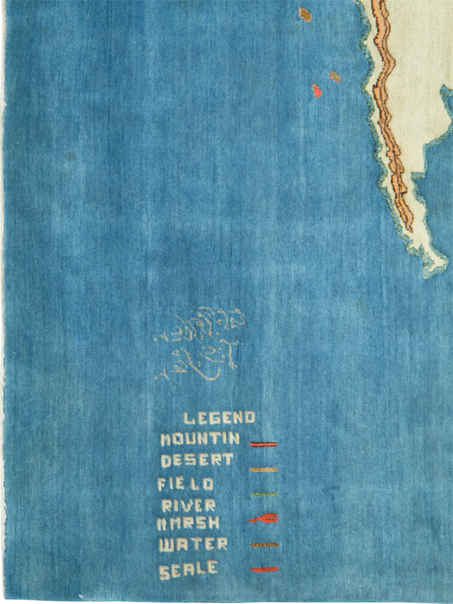 Vintage Persian Mashad Map Carpet, No.19249 - Gss