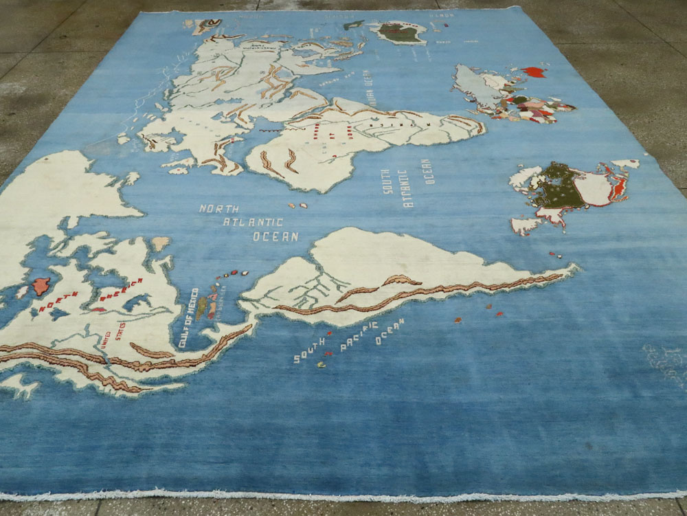 Vintage Persian Mashad Map Carpet, No.19249 - Gss