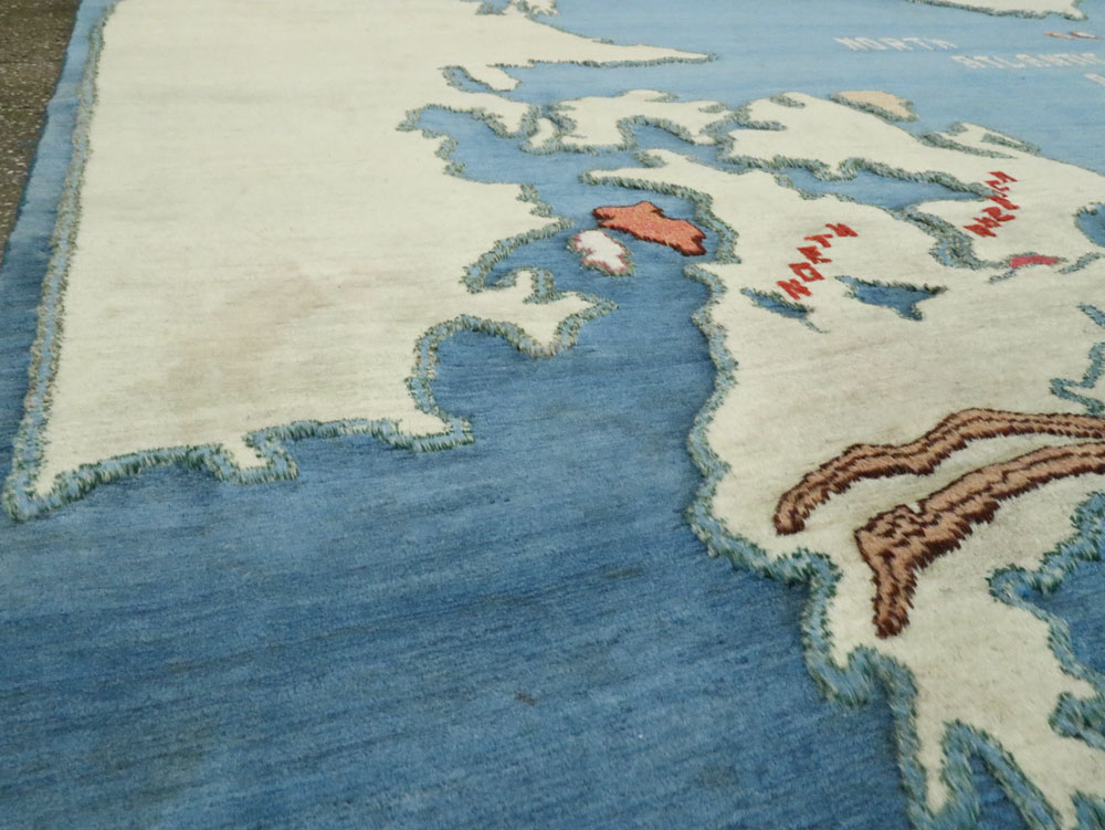 Vintage Persian Mashad Map Carpet, No.19249 - Gss