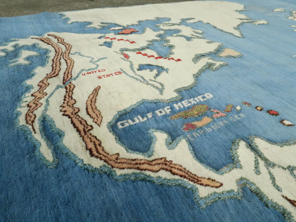 Vintage Persian Mashad Map Carpet, No.19249 - Gss