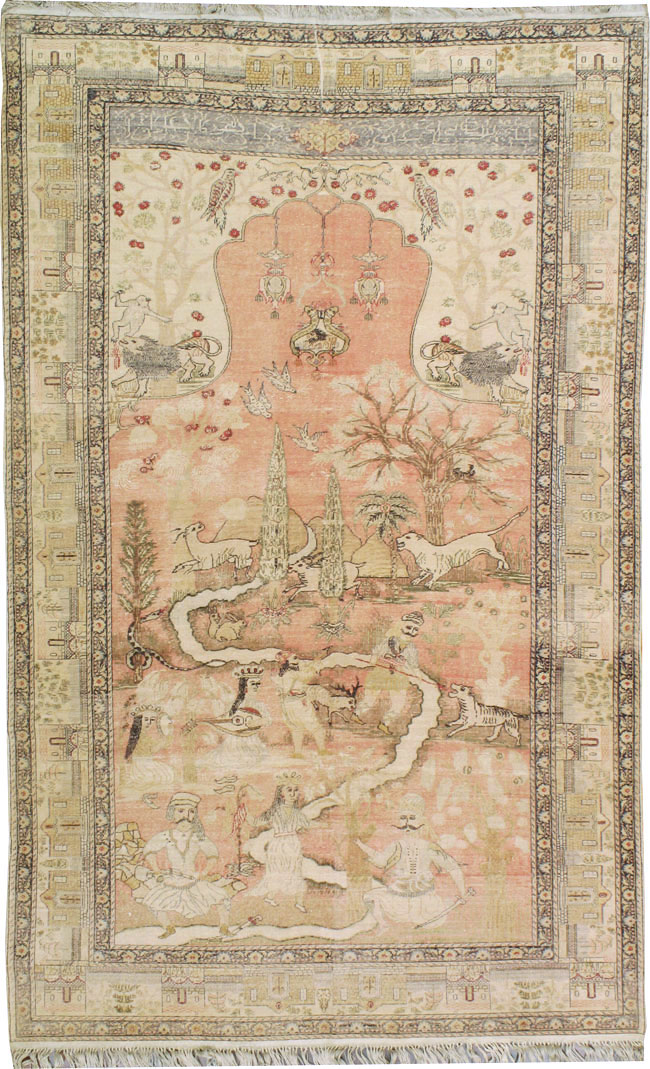 Antique Turkish Kayseri Pictorial Carpet, No.19264 - Gss