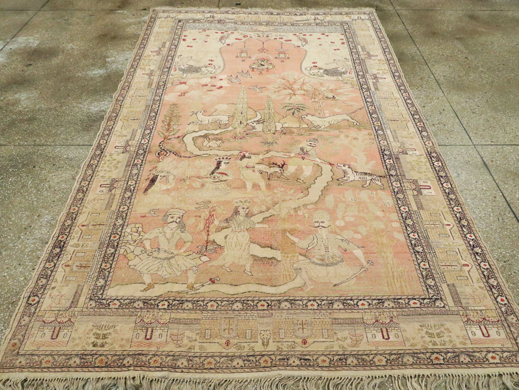 Antique Turkish Kayseri Pictorial Carpet, No.19264 - Gss