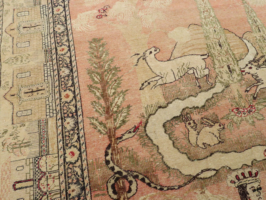 Antique Turkish Kayseri Pictorial Carpet, No.19264 - Gss