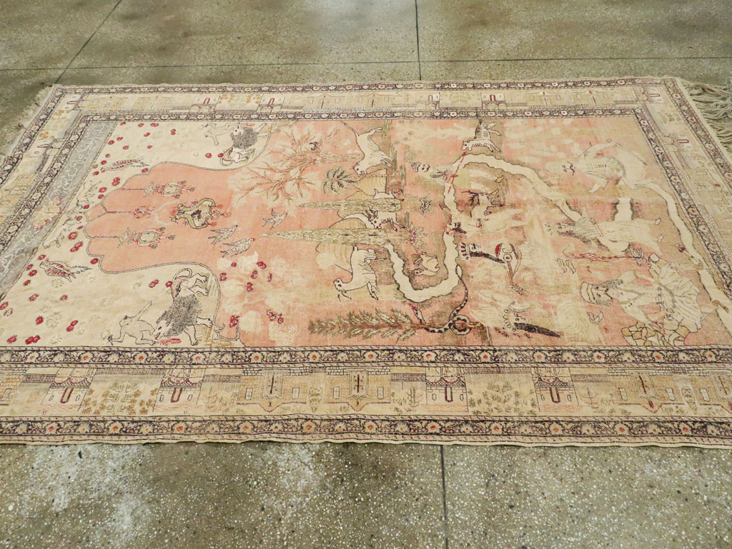 Antique Turkish Kayseri Pictorial Carpet, No.19264 - Gss