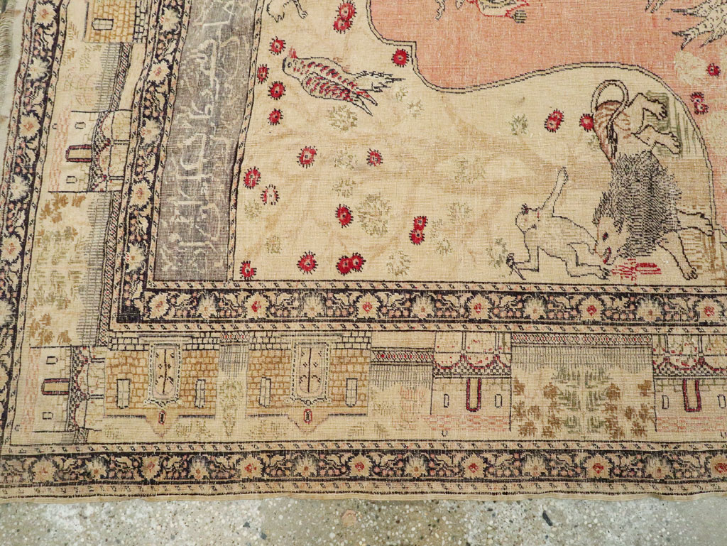 Antique Turkish Kayseri Pictorial Carpet, No.19264 - Gss