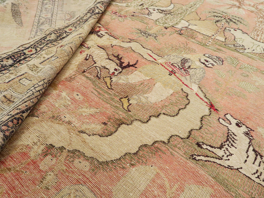 Antique Turkish Kayseri Pictorial Carpet, No.19264 - Gss