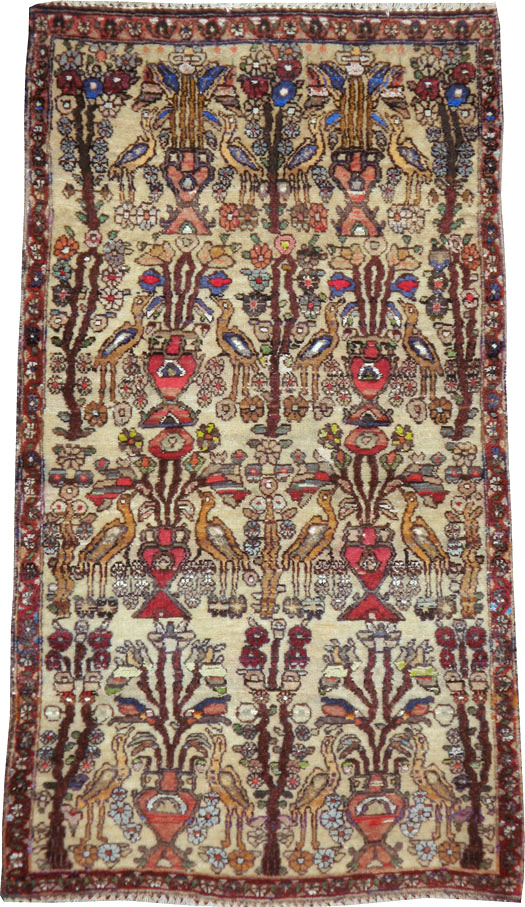 Vintage Persian Malayer Pictorial Rug, No.19284 - Gss