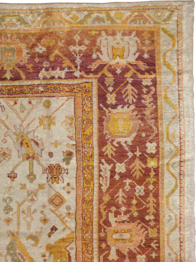 Antique Turkish Oushak Carpet, No.19942 - Gss