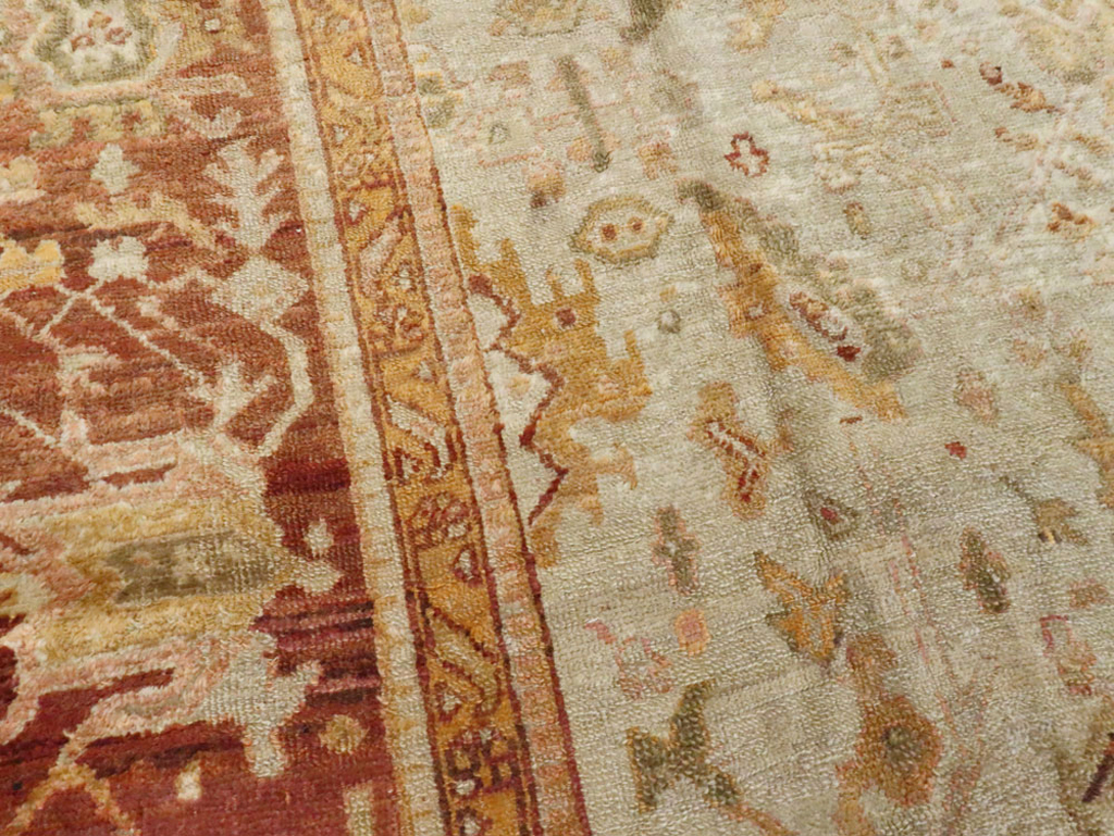 Antique Turkish Oushak Carpet, No.19942 - Gss