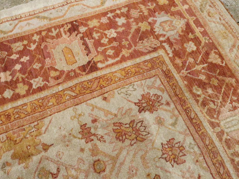 Antique Turkish Oushak Carpet, No.19942 - Gss