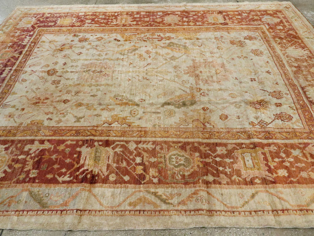 Antique Turkish Oushak Carpet, No.19942 - Gss