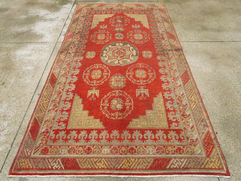 Vintage East Turkestan Khotan Carpet, No.19985 - Gss