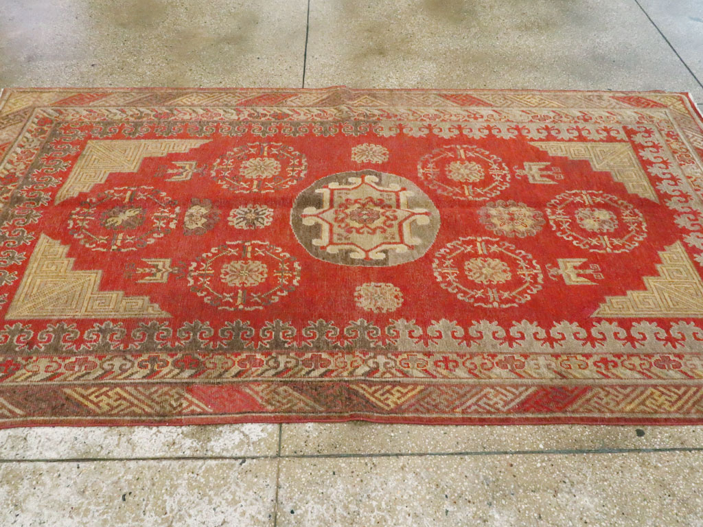 Vintage East Turkestan Khotan Carpet, No.19985 - Gss