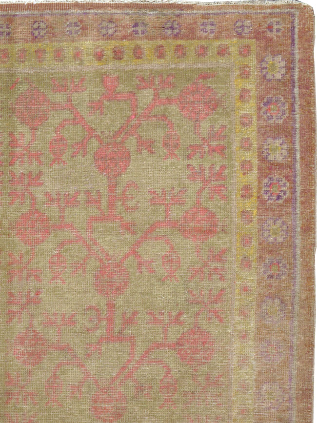 Vintage East Turkestan Khotan Rug, No.19990 - Gss