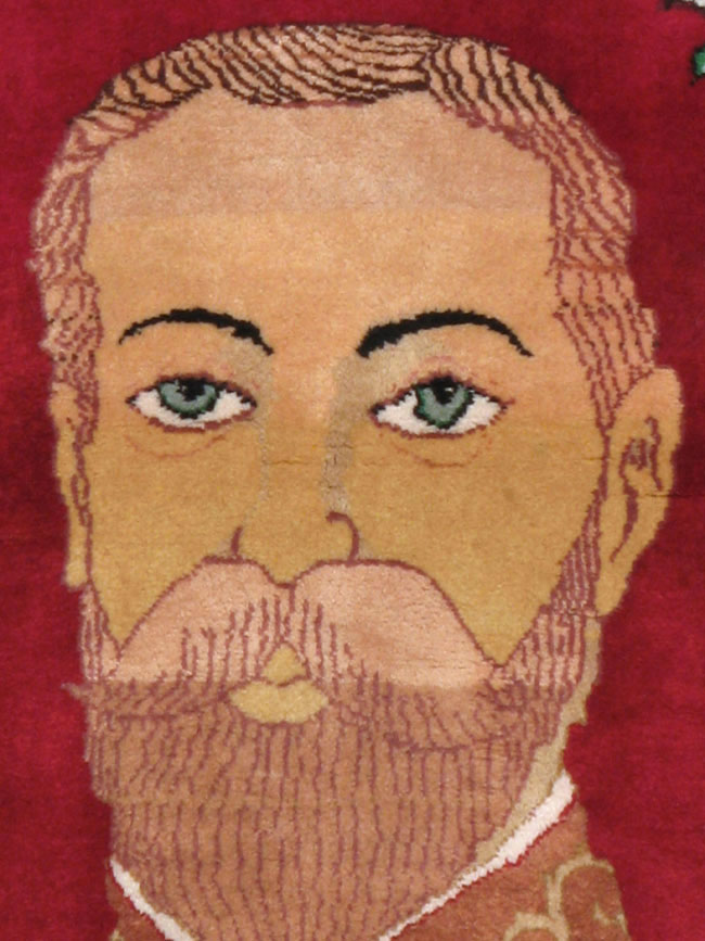 Vintage Persian Tabriz King George V Pictorial Rug, No.20021 - Gss