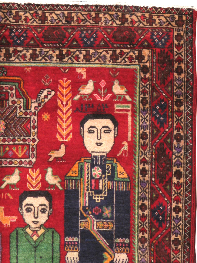 Vintage Persian Pictorial Malayer Rug, No.20057 - Gss