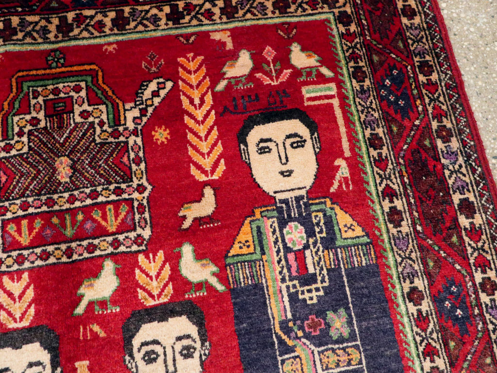 Vintage Persian Pictorial Malayer Rug, No.20057 - Gss