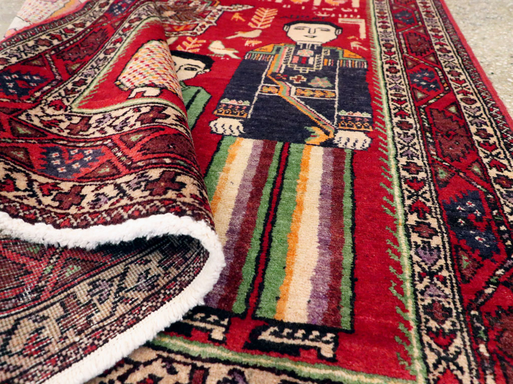 Vintage Persian Pictorial Malayer Rug, No.20057 - Gss