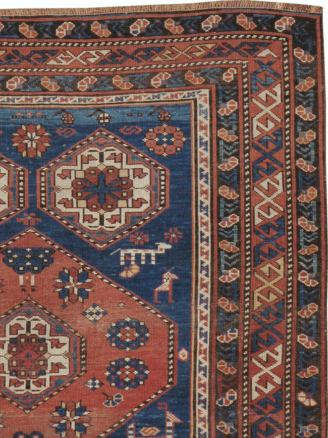 Antique Caucasian Kazak Rug, No.20077 - Gss