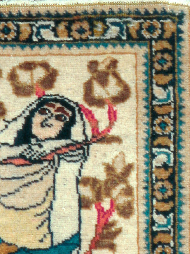 Vintage Persian Tabriz Pictorial Rug, No.20090 - Gss