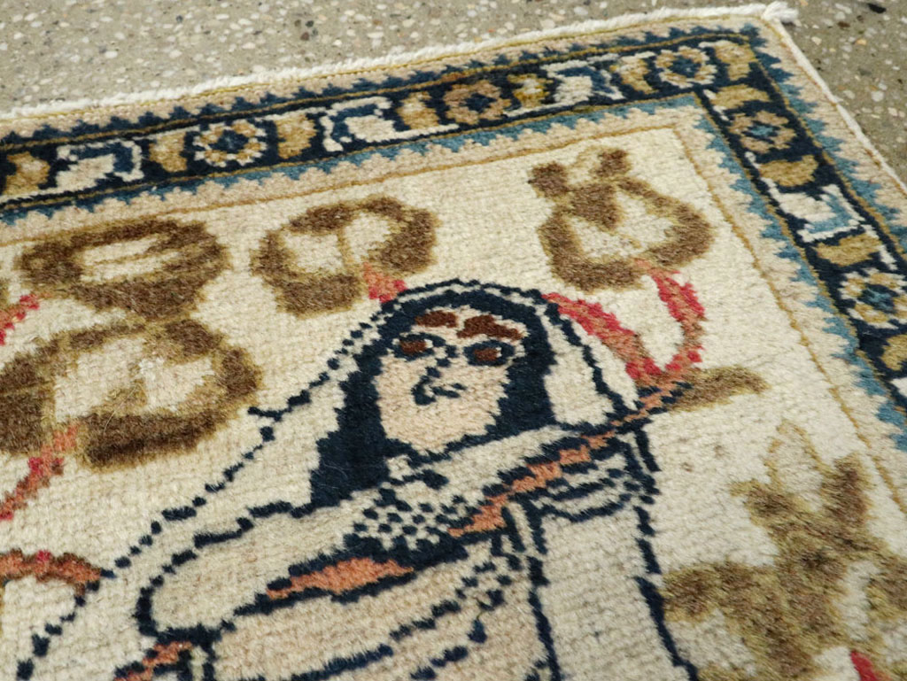 Vintage Persian Tabriz Pictorial Rug, No.20090 - Gss