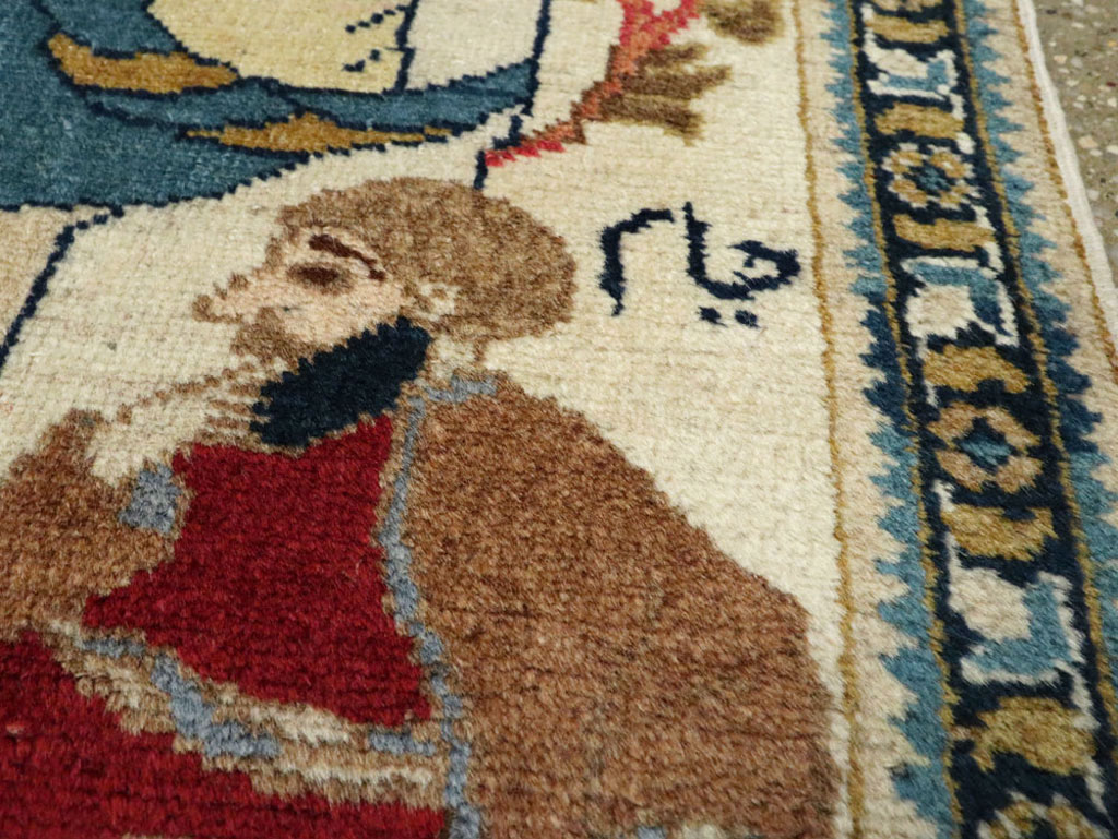 Vintage Persian Tabriz Pictorial Rug, No.20090 - Gss