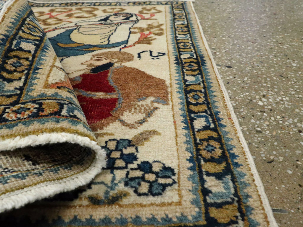 Vintage Persian Tabriz Pictorial Rug, No.20090 - Gss