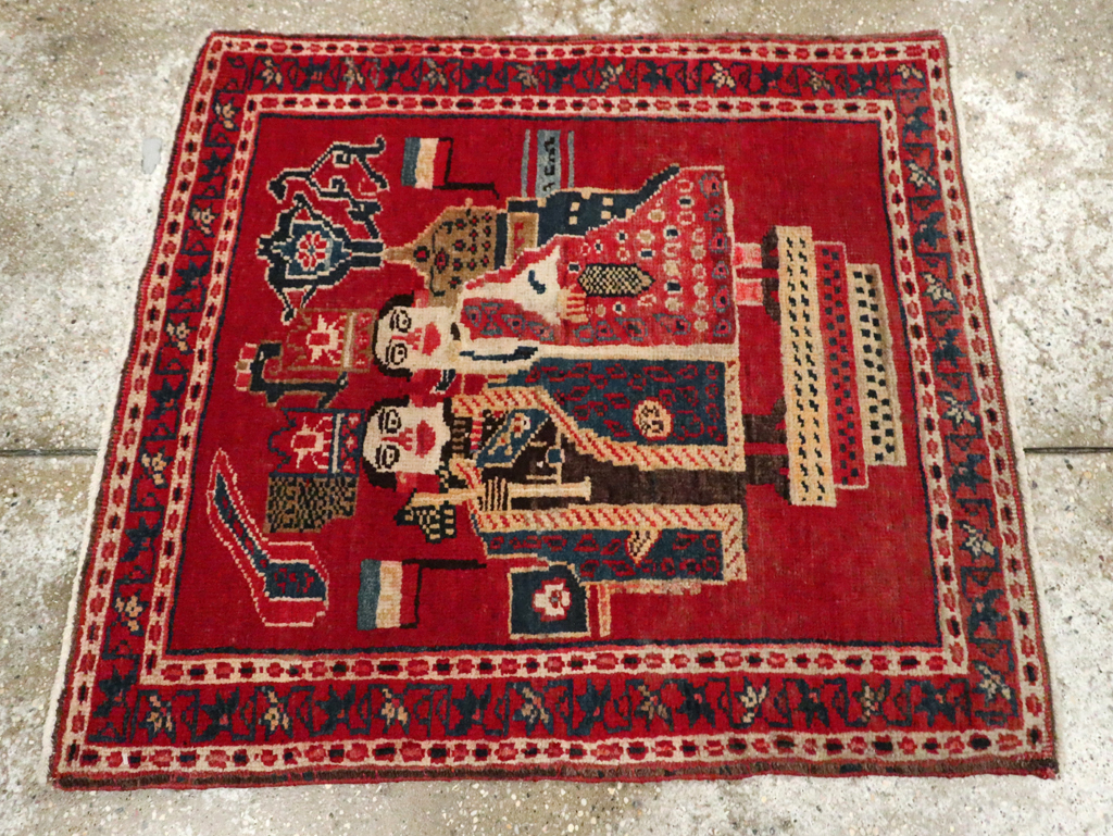 Antique Persian Heriz Pictorial Rug (Pair: 1 of 2), No.20091 - Gss